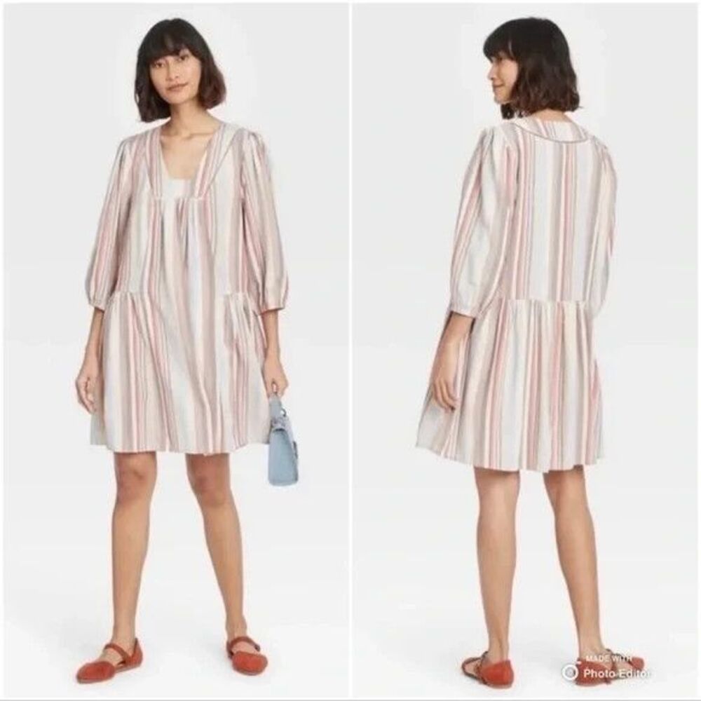 Knox Rose Striped Cotton Sundress Women's Size L NWOT (No 47)